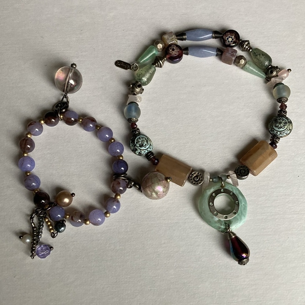 Treska Beaded Wire Tribal Choker Necklace And Bracelet